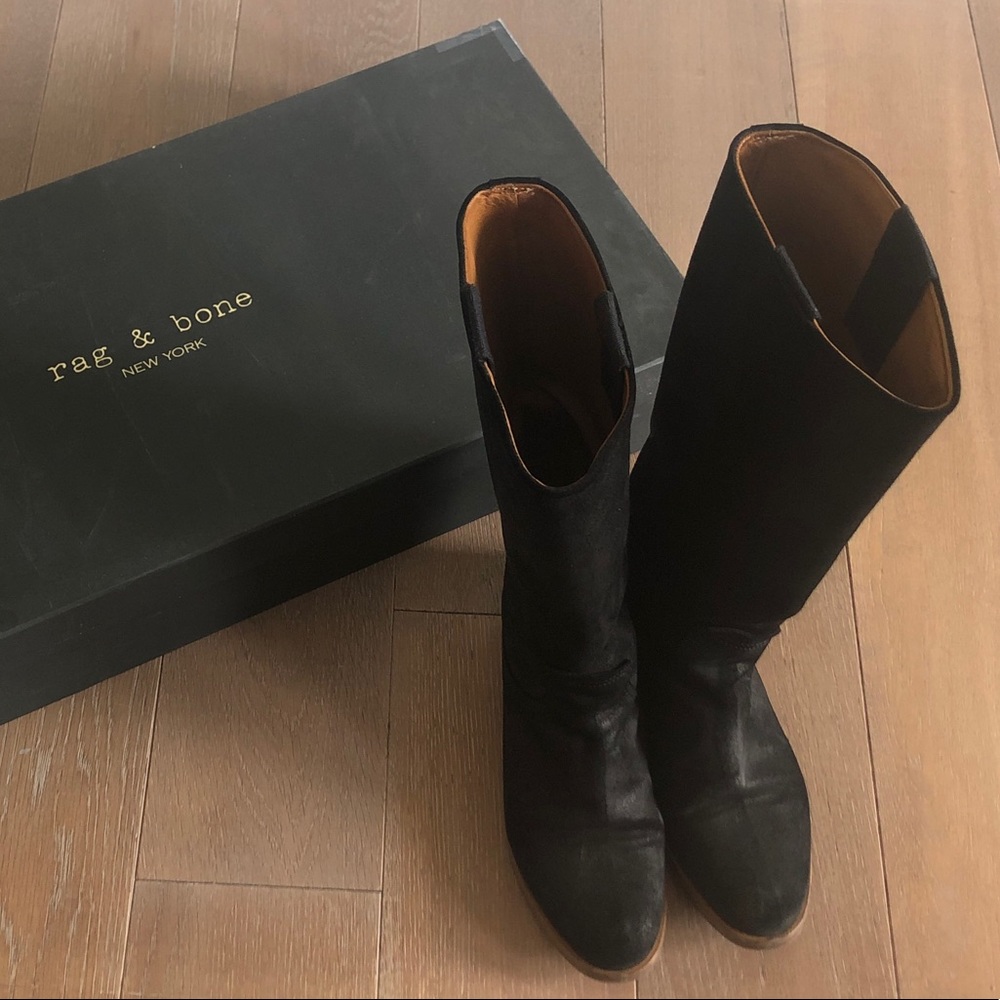 RAG & BONE Holly coated-leather knee boots